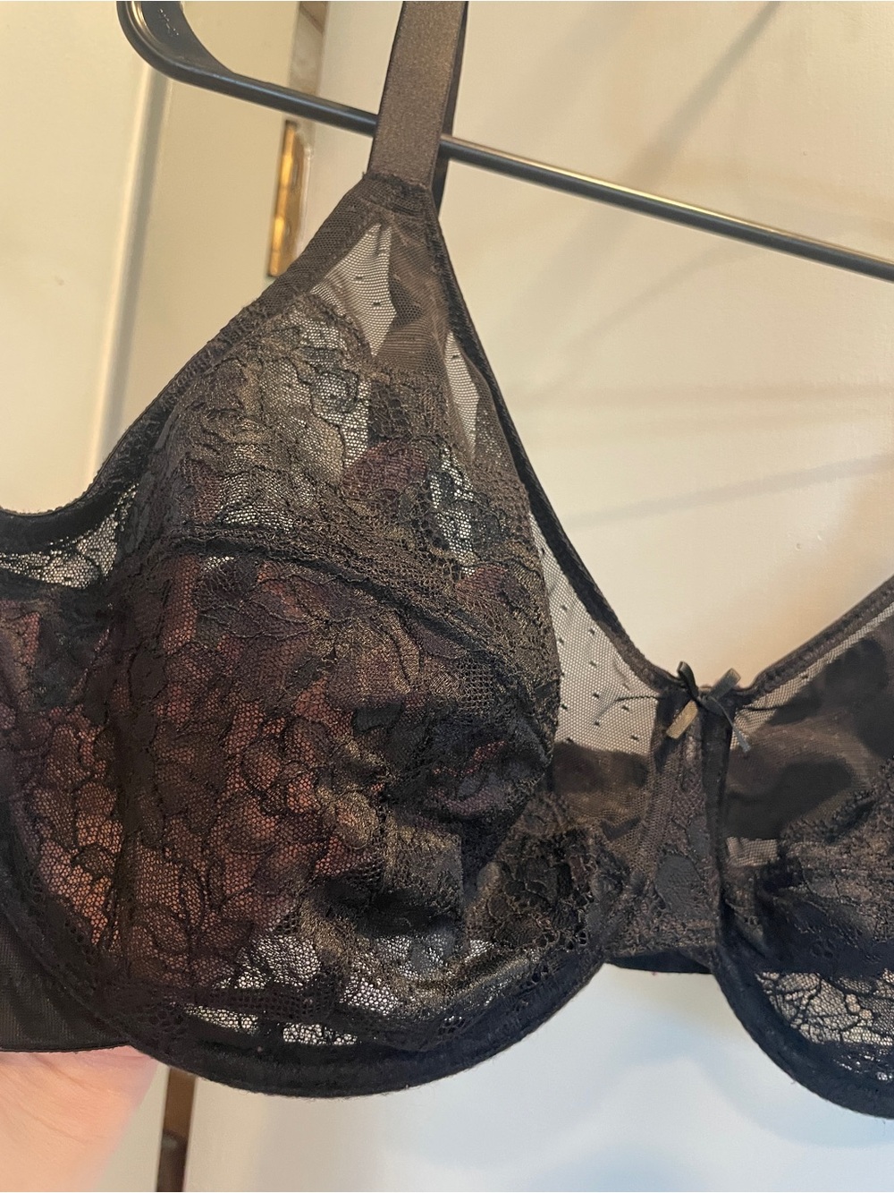 HSIA Sheer Black Lace Underwire Bra with Support size 44D - Picture 5 of 10